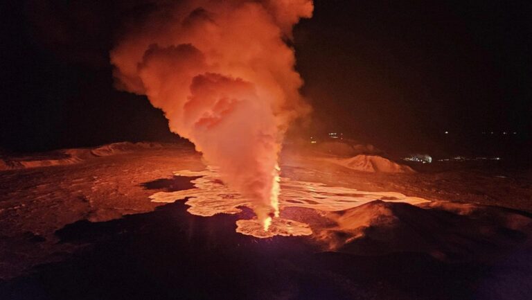 Iceland's volcano erupts for the 3rd time in 2 months.